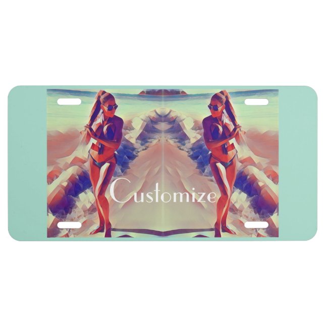 Beach Girl Thunder_Cove  License Plate (Front)