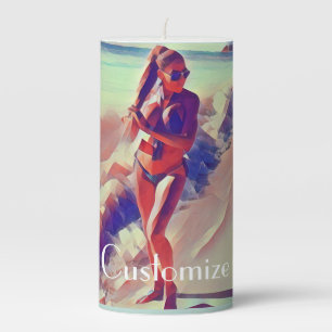 Beach Girl Thunder_Cove Pillar Candle
