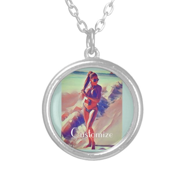 Beach Girl Thunder_Cove Silver Plated Necklace (Front)
