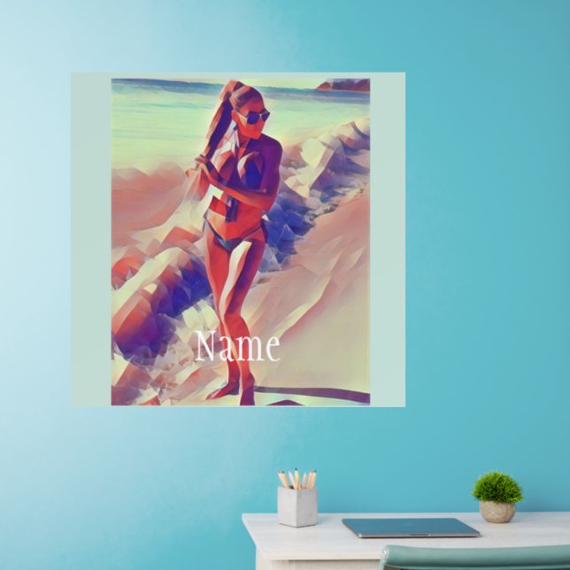 Beach Girl Thunder_Cove  Wall Decal (Home Office)