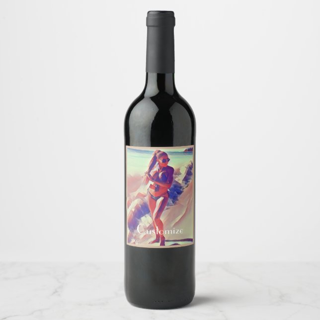 Beach Girl Thunder_Cove  Wine Label (Front)