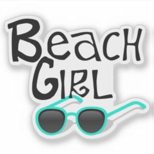 Beach Girl with sunglasses Sticker