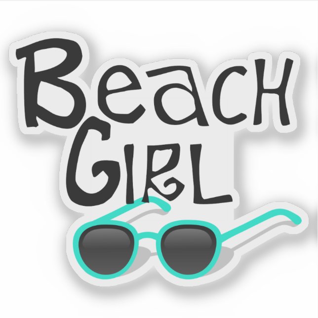 Beach Girl with sunglasses Sticker (Front)