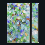 Beach Glass iPad Case<br><div class="desc">All of the beach glass you see on my products was hand-picked by me off the beaches of Kauai, Hawaii. Two versions of this case are available. Here in lighter colors. Another in darker shades. The sea glass has blue, green, white, aqua, yellow and brown. The other image has the...</div>