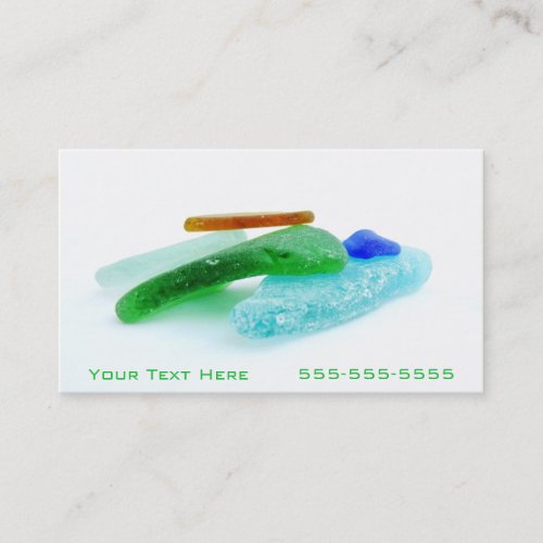 Beach Glass Lake Michigan Tumbled Colorful Shards Business Card