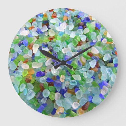 Beach Glass Large Clock