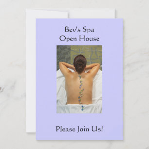 Beach Glass Massage Stones on back Invitation