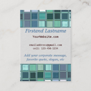 Beach Glass Mosaic Tile Art Business Card
