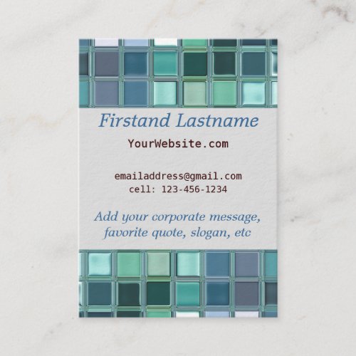 Beach Glass Mosaic Tile Art Business Card