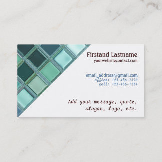 Beach Glass Mosaic Tile Art Business Card