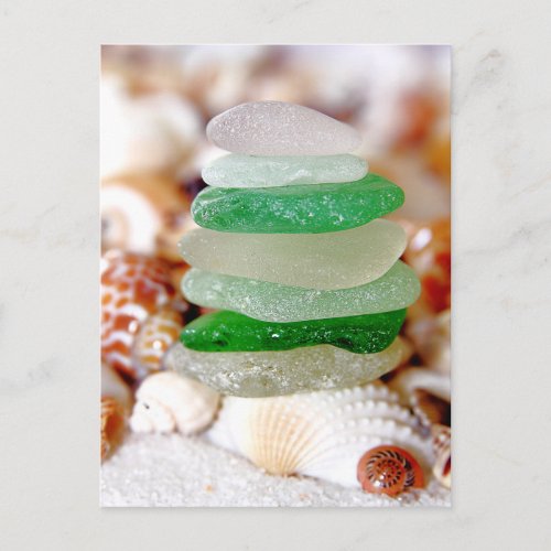 Beach Glass  Seashells Postcard