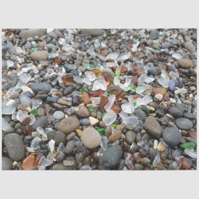 Beach Glass Stones Background Decoupage Tissue Paper (Front)