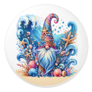 Beach Gnomes  Ceramic Knob