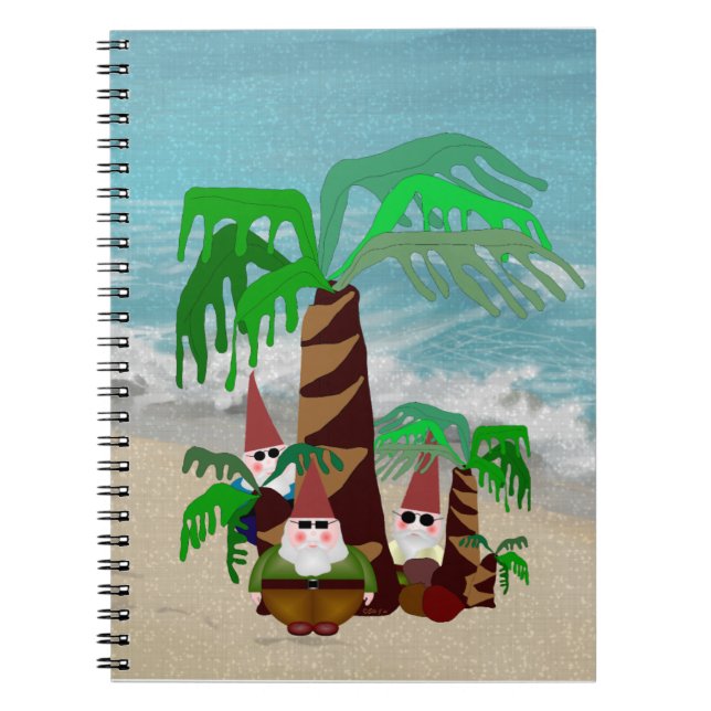 Beach Gnomes Spiral Notebook (Front)
