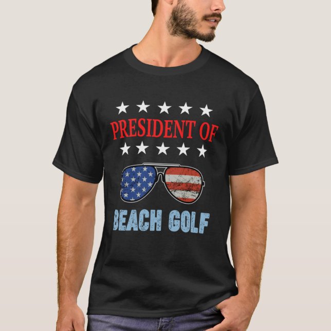 Beach Golf Accessories  USA Flag Beach Saying T-Shirt (Front)
