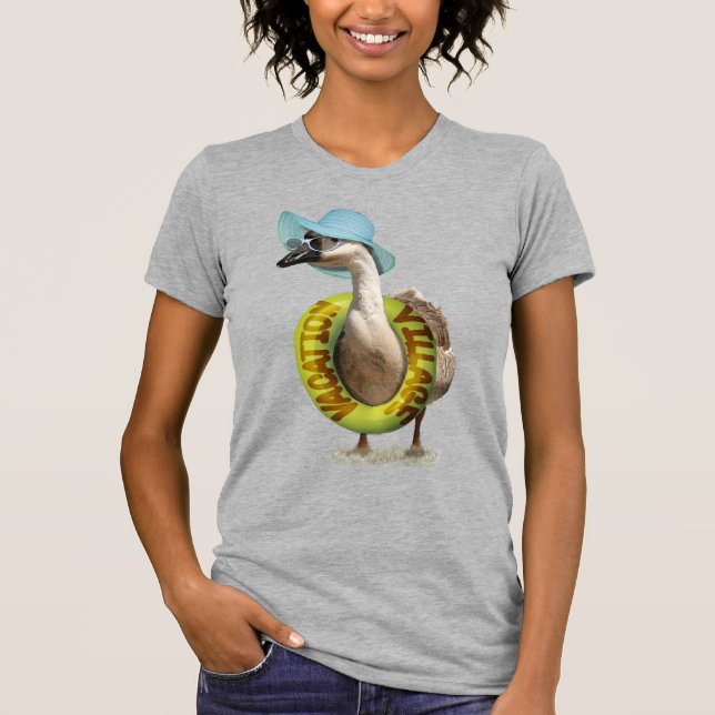 Beach Goose with Summer Hat T-Shirt (Front)