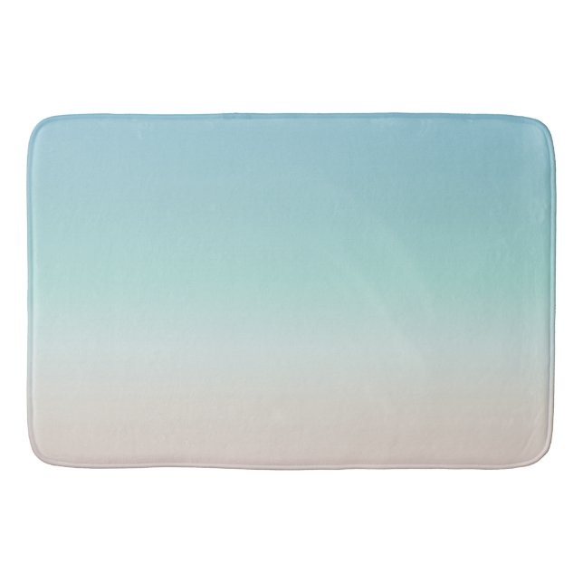 Beach Gradient | Turquoise Modern Minimalist Bathroom Mat (Front)