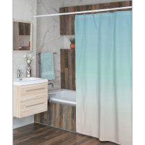 Beach Gradient | Turquoise Modern Minimalist Shower Curtain