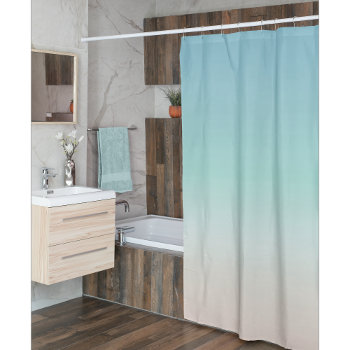 Beach Gradient | Turquoise Modern Minimalist Shower Curtain by NinaBaydur at Zazzle
