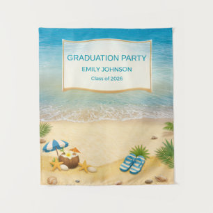 Beach Graduation 2026 Photo Backdrop Tapestry
