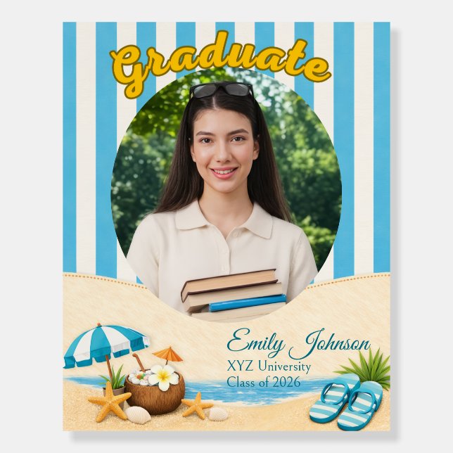 Beach Graduation 2026 Photo Welcome Sign (Front)