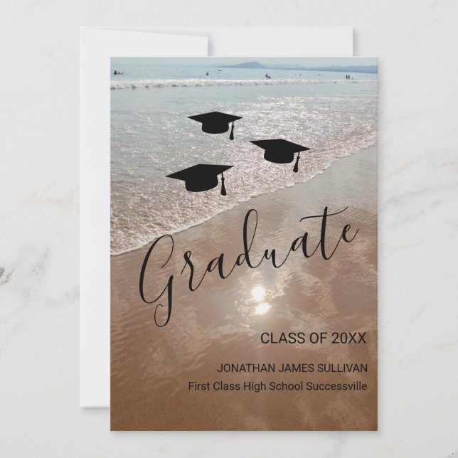 Beach Graduation Announcement (Front)