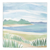 Beach Grass Bay | Watercolor Ocean Coastal Sea