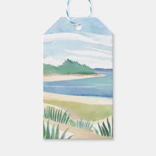 Beach Grass Bay Watercolor Ocean Coastal Sea Gift Tags