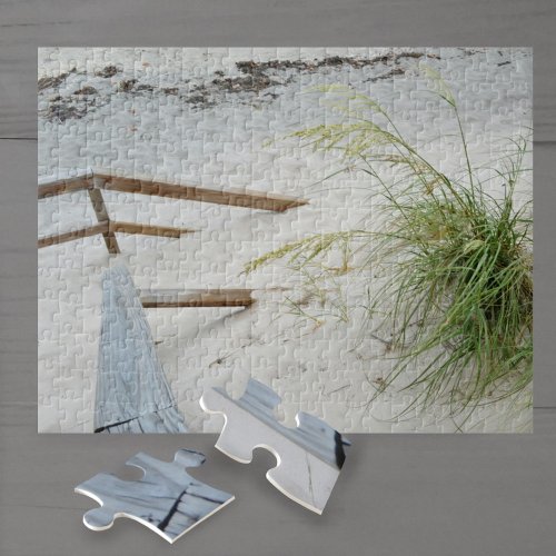 Beach Grass White Sand Dune Beach Photographic Jigsaw Puzzle