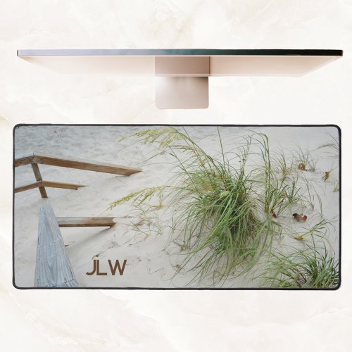 Beach Grass White Sand Dune Coastal Photographic Desk Mat