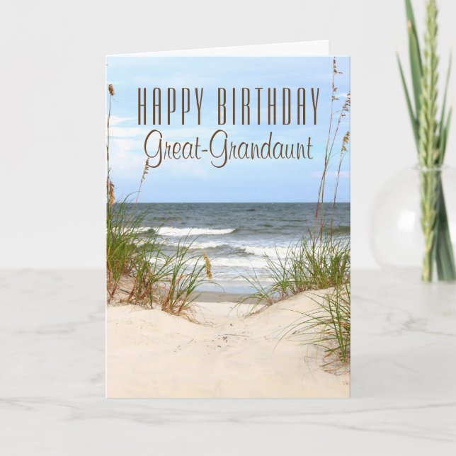 Beach Great-Grandaunt Birthday Card (Front)