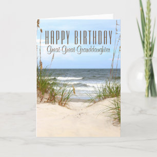 Beach Great-Great-Granddaughter Birthday Card