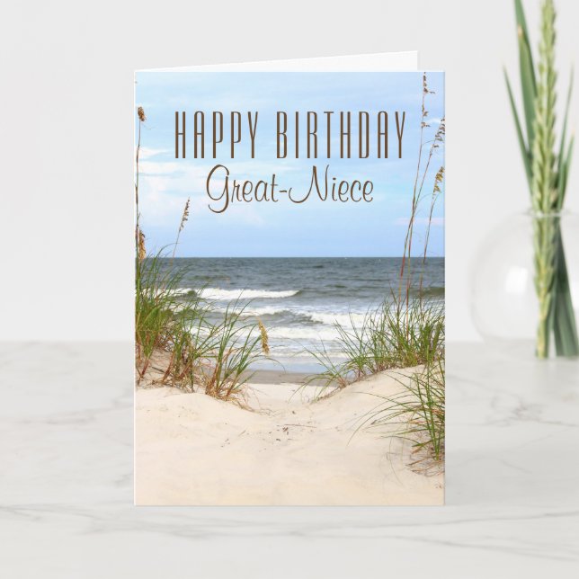 Beach Great-Niece Birthday Card (Front)