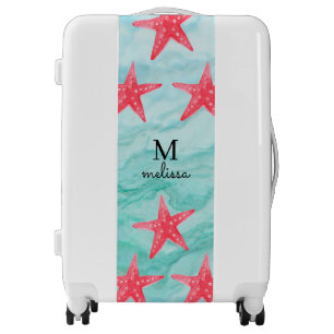 Beach Green Ocean Star Fish Name Luggage Suitcase