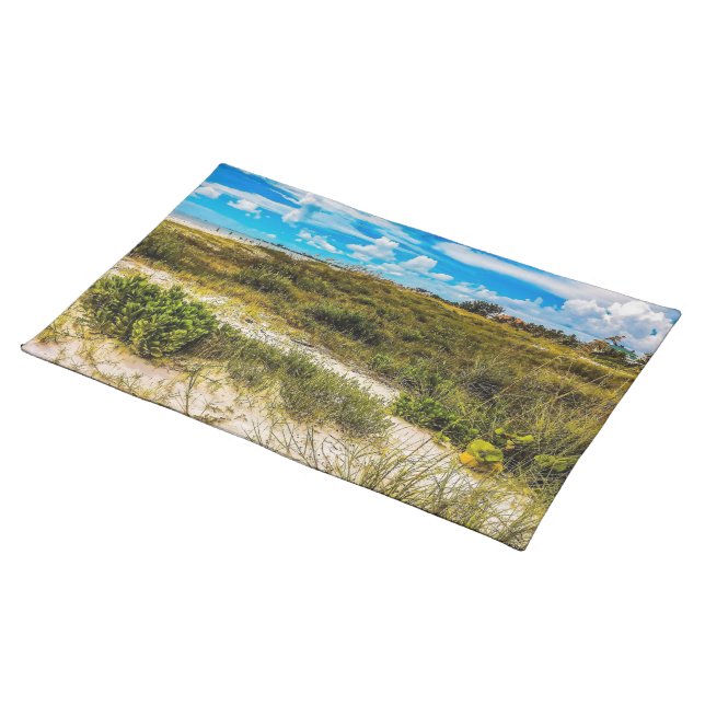Beach Greens Cloth Placemat (On Table)