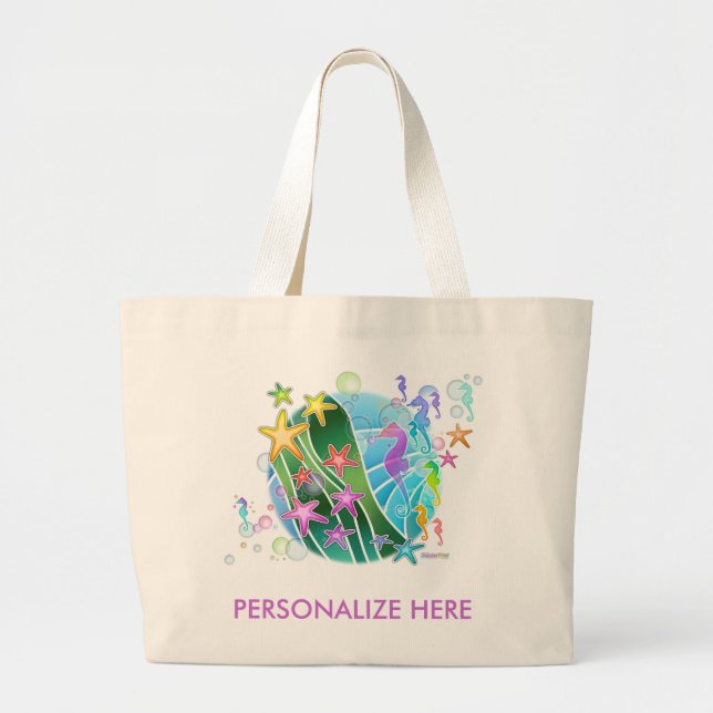 Beach, Grocery, Tote Bag - Under the Sea Pop Art (Front)