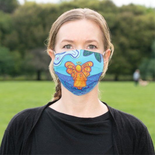 Beach Guardian Angel Art Custom Face Mask (Outside)