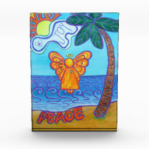 Beach Guardian Angel Art Custom Paperweight Acrylic Award