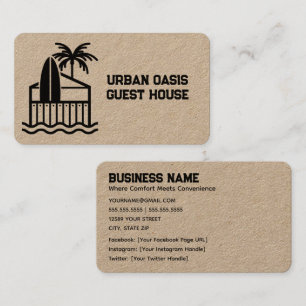 Beach Guest House Premium Kraft Business Card