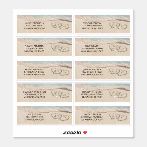 Beach Guests Name and Address Wedding Label