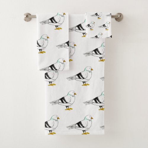 Beach Gull Seagull New York City Pigeon Bird Bath Towel Set