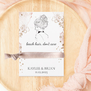 Beach Hair Bachelorette Scrunchie Holder  Enclosure Card