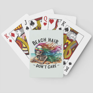 Beach Hair Don't Care - Skeleton (2) Poker Cards