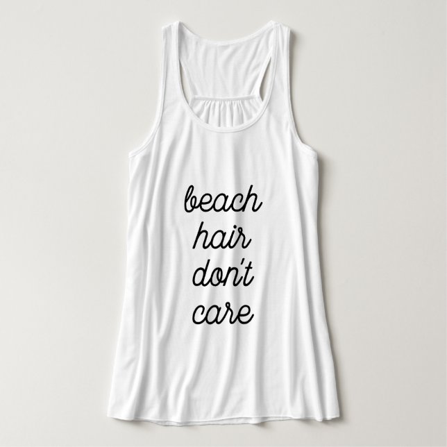 Beach Hair Don't Care Tank Top (Design Front)