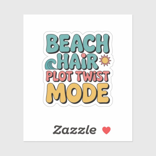 Beach Hair Plot Twist Summer Vibes Sticker (Sheet)