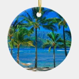 Beach Hammock Kauai Hawaii Ceramic Ornament