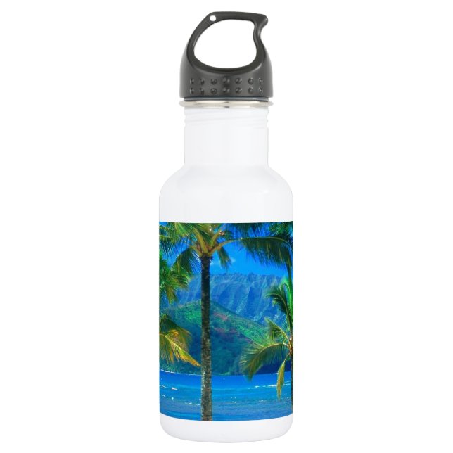 Beach Hammock Kauai Hawaii Stainless Steel Water Bottle (Front)