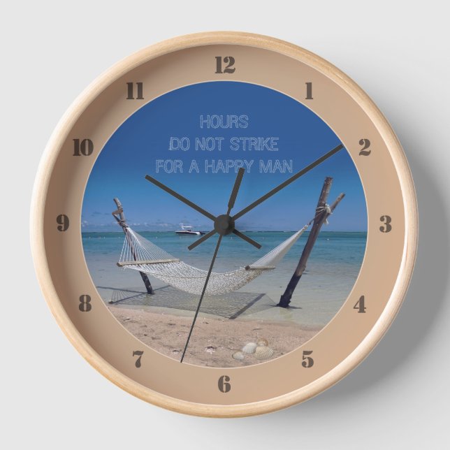 Beach Hammock (w/out customizable text) Clock (Front)