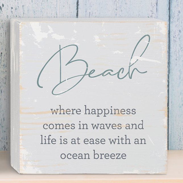 Beach Happiness & Ocean Breeze Coastal Wood Sign (Creator Uploaded)