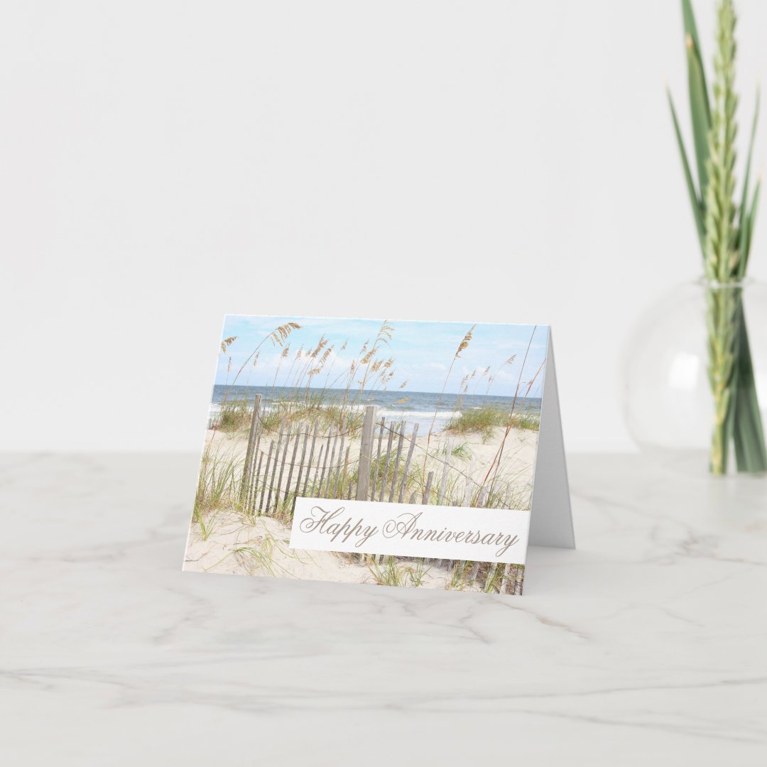 Beach Happy Anniversary Card | Zazzle